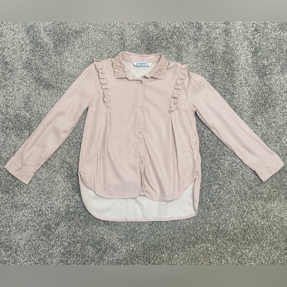 Mayoral Girls Striped Button Up Blouse - Picture 5 of 10